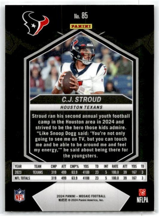 2024 Panini Mosaic #85 C.J. Stroud Houston Texans
