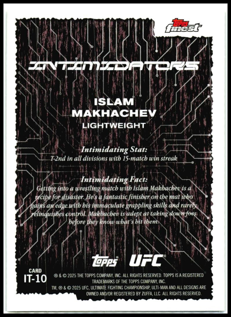 2025 Topps Finest UFC - Intimidators #IT-10 Islam Makhachev