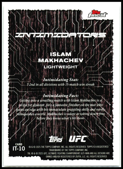 2025 Topps Finest UFC - Intimidators #IT-10 Islam Makhachev