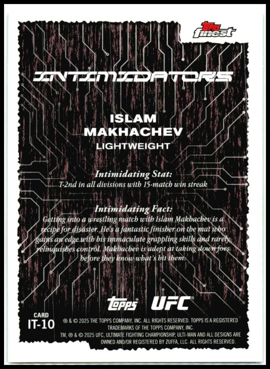 2025 Topps Finest UFC - Intimidators #IT-10 Islam Makhachev