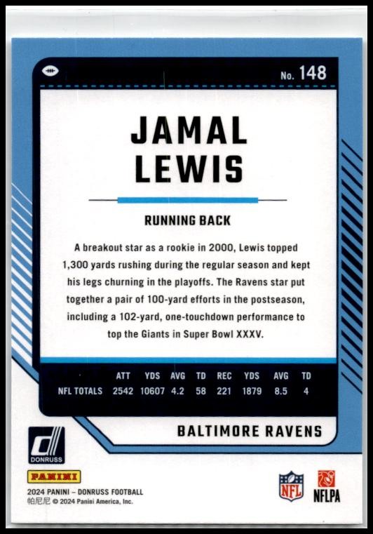 2024 Donruss #148 Jamal Lewis Baltimore Ravens