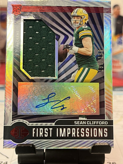 2023 ILLUSIONS FIRST IMPRESSIONS #142 SEAN CLIFFORD Patch Auto #/199 PACKERS