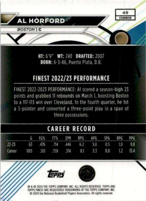 2023-24 Topps Finest #49 Al Horford Boston Celtics
