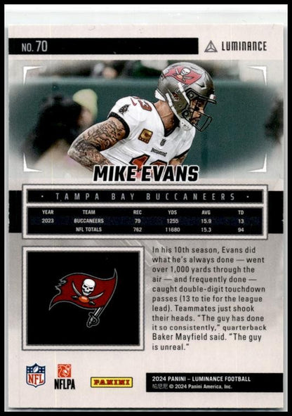 2024 Panini Luminance Teal #70 Mike Evans #/35 Tampa Bay Buccaneers