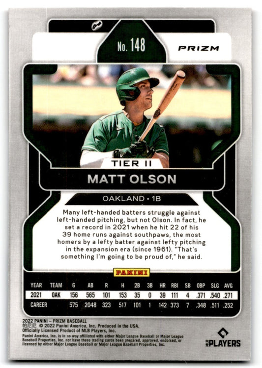 2022 Panini Prizm Red White Blue Matt Olson Oakland Athletics #148