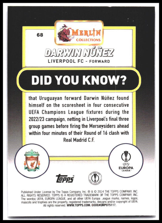 2023-24 Merlin UEFA Club Competitions #68 Darwin Núñez