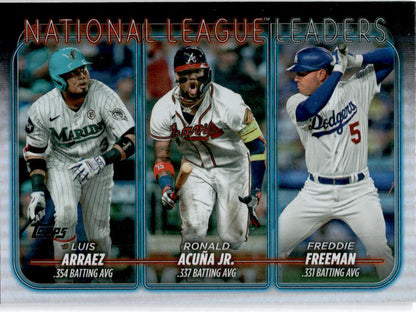 2024 Topps AL Leaders ARRAEZ/ACUNA/FREEMAN