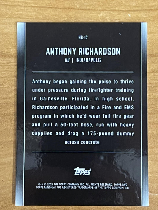 2024 Topps Midnight Pink #/99 #NB-17 Anthomy Richardson