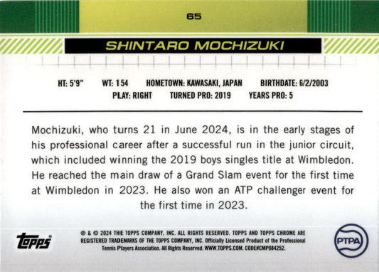 2024 Topps Chrome Tennis #65 Shintaro Mochizuki