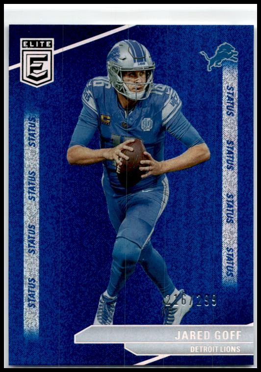 2024 Donruss Elite Status Sparkle #15 Jared Goff #/299 Detroit Lions