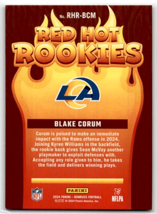2024 Donruss Red Hot Rookies #RHR-BCM Blake Corum Los Angeles Rams