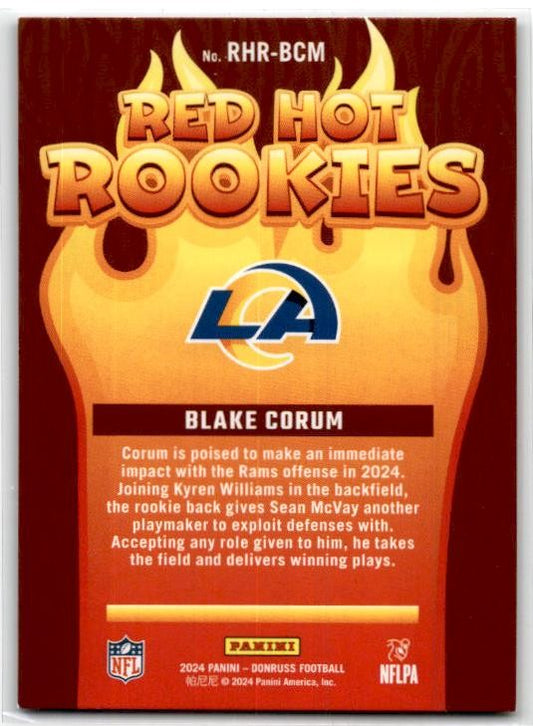 2024 Donruss Red Hot Rookies #RHR-BCM Blake Corum Los Angeles Rams