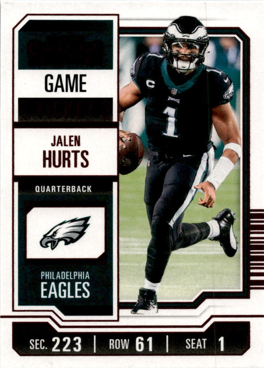 2023 Panini Contenders Game Ticket Red #81 Jalen Hurts Philadelphia Eagles