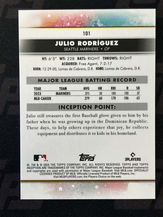 2024 Topps Inception "X" SP #181 Julio Rodríguez Seattle Mariners