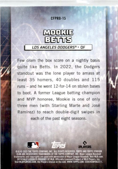 2023 Stadium Club Chief Fantasy Professionals #CFPRO-15 Mookie Betts Dodgers