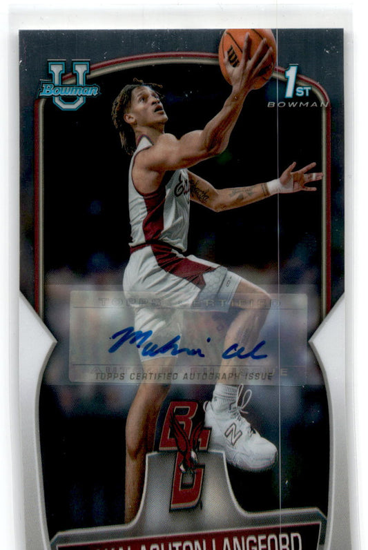 2023 Bowman Chrome University #21 Makai Ashton-Langford Auto Boston College