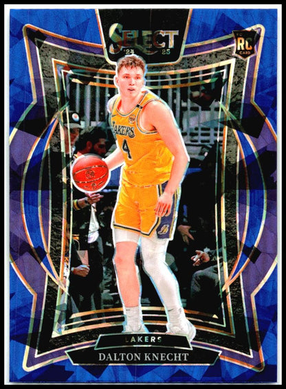 2024-25 Panini Select Blue Cracked Ice Prizm #91 Dalton Knecht Rookie Lakers