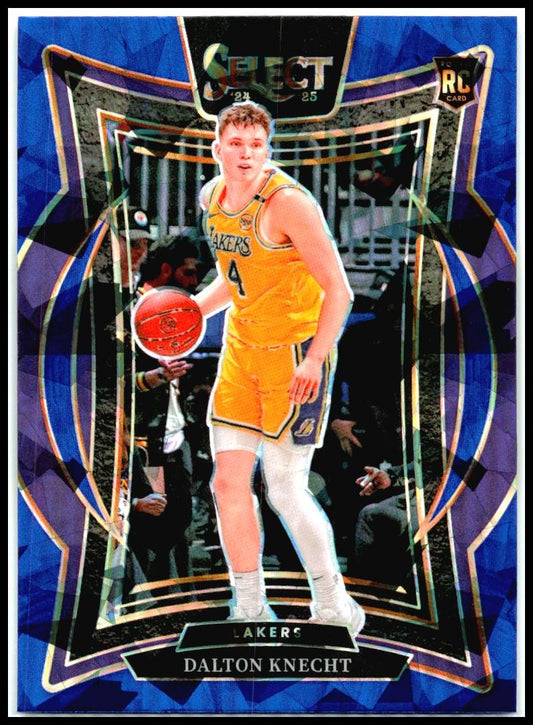 2024-25 Panini Select Blue Cracked Ice Prizm #91 Dalton Knecht Rookie Lakers