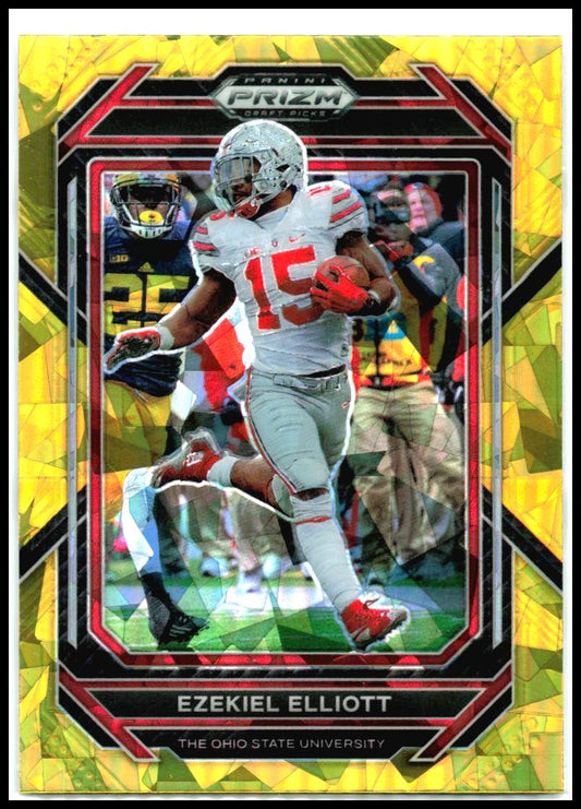 2023 Panini Prizm Draft Picks Prizms Gold Ice #40 Ezekiel Elliott Dallas