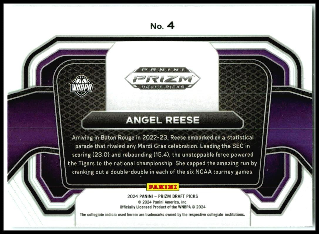2024 Panini Prizm Draft Picks Campus Legends #4 Angel Reese LSU Tigers