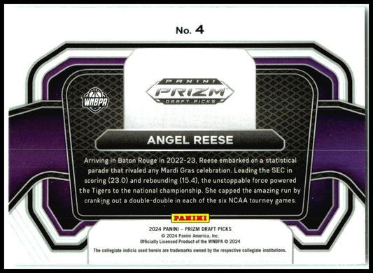 2024 Panini Prizm Draft Picks Campus Legends #4 Angel Reese LSU Tigers