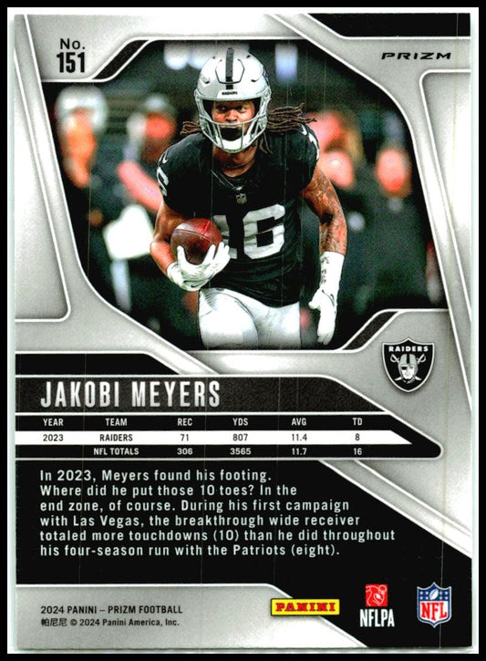 2024 Panini Prizm Green #151 Jakobi Meyers Las Vegas Raiders