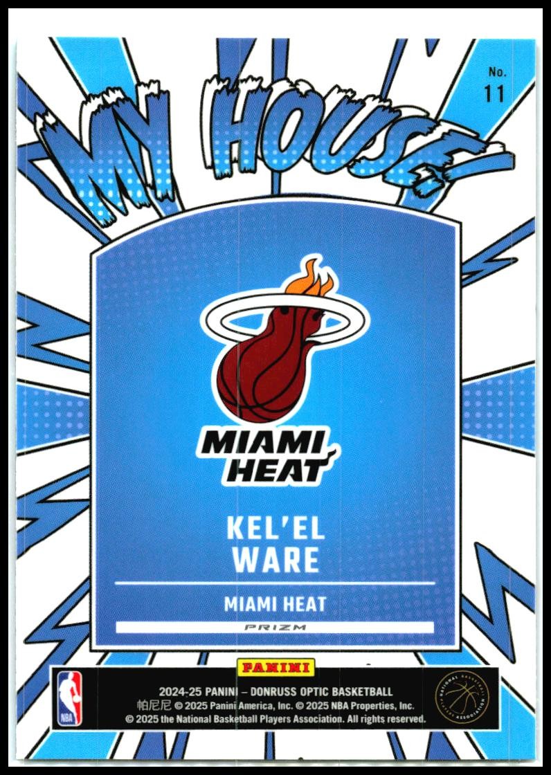 2024-25 Donruss Optic My House Purple #11 Kel'el Ware Miami Heat