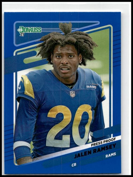 2021 Donruss Press Proof Blue #141b Jalen Ramsey Los Angeles Rams