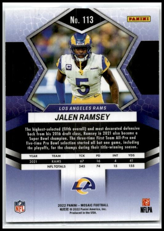 2022 Panini Mosaic #113 Jalen Ramsey Los Angeles Rams