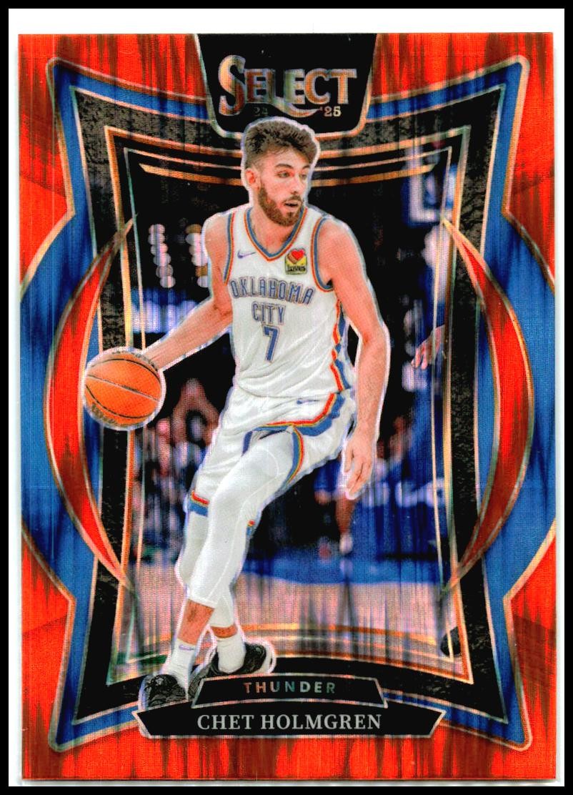 2024-25 Panini Select Orange Flash Prizm #1 Chet Holmgren Oklahoma City Thunder
