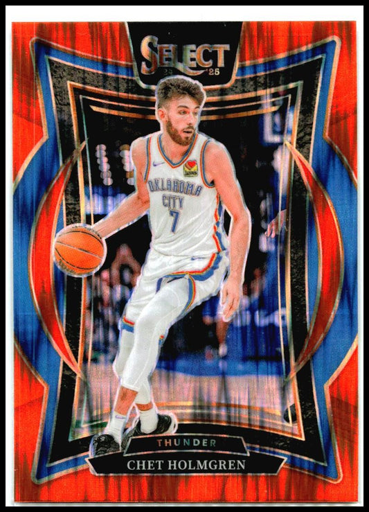 2024-25 Panini Select Orange Flash Prizm #1 Chet Holmgren Oklahoma City Thunder