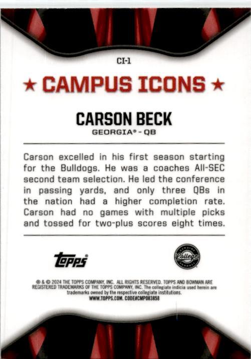 2024 Bowman University Chrome Campus Icons #CI-1 Carson Beck Georgia Bulldogs