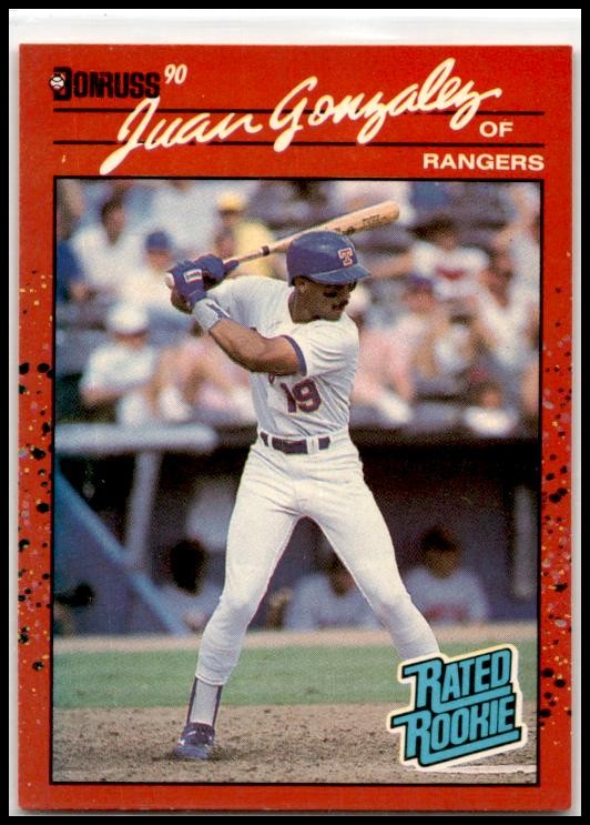 1990 Donruss #33d Juan Gonzalez Rookie Texas Rangers