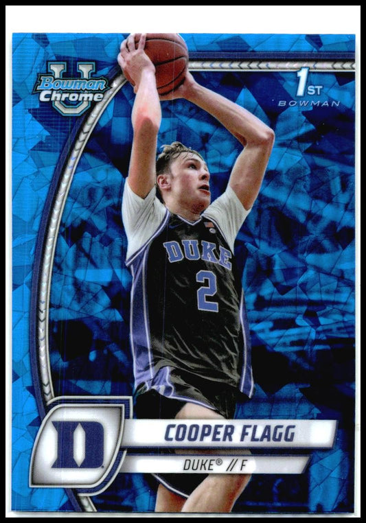 2024-25 Bowman University Chrome Sapphire Refractor #16 Cooper Flagg Dallas
