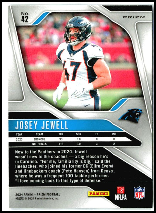 2024 Panini Prizm Red White and Blue #42 Josey Jewell Carolina Panthers