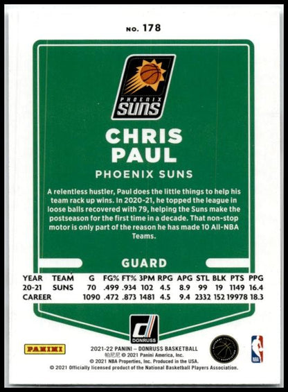 2021-22 Donruss #178 Chris Paul Phoenix Suns