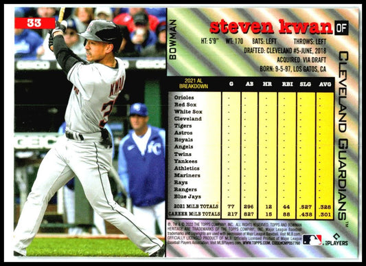 2022 bowman heritage Variation Photo Image #33 steve kwan