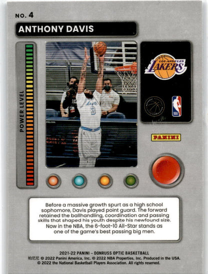 2021-22 Donruss Optic T-Minus 3...2...1... #4 Anthony Davis Los Angeles Lakers