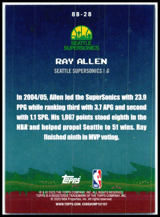 2025-26 Topps 8-Bit Ballers #8B-28 Ray Allen
