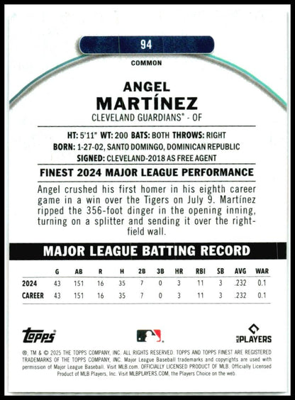 2025 Topps Finest #94 Angel Martinez