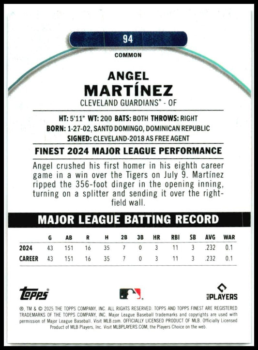 2025 Topps Finest #94 Angel Martinez