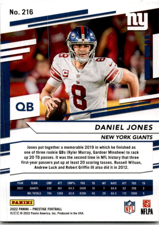 2022 Panini Prestige Xtra Points Dots #216 Daniel Jones New York Giants