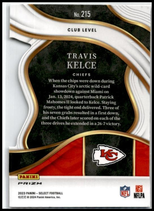 2023 Panini Select Black and Gold Prizms Die Cuts #215 Travis Kelce Chiefs