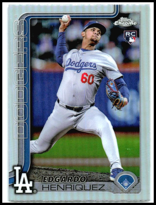 2025 Topps Aqua Rainbow Foil #513 Edgardo Henriquez Rookie Los Angeles Dodgers