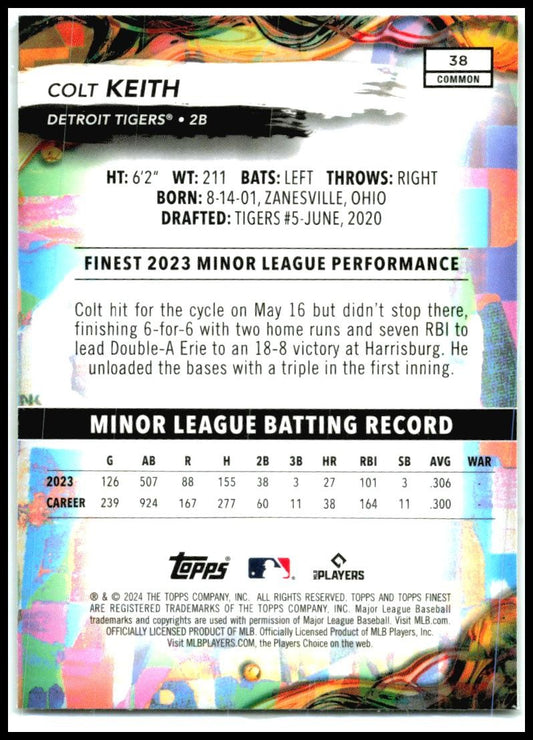 2024 Finest #38 Colt Keith Rookie Detroit Tigers