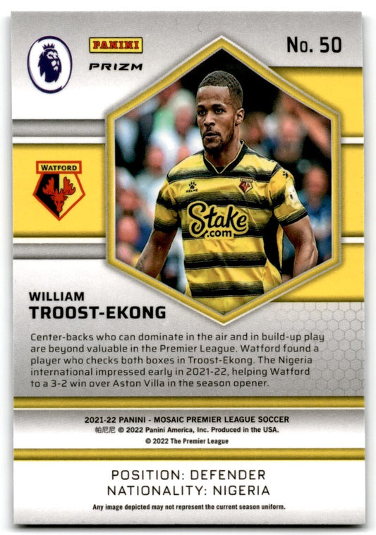 2022 Mosaic Premier League  Mosaic Prizm William Troost-Ekong Base Watford #50