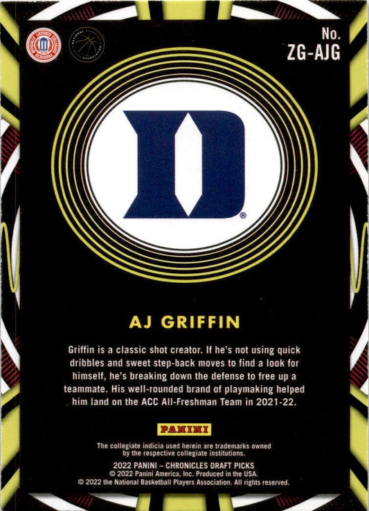 2022 Panini Chronicles Draft Picks Gamma Rays #ZG-AJG AJ Griffin Atlanta Hawks