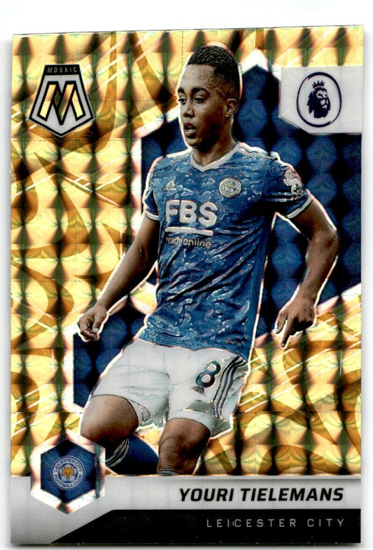 2021 Panini Mosaic Premier League Reactive Gold Youri Tielemans Auto Leicester