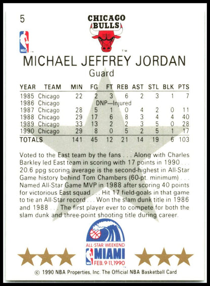 1990-91 Hoops #5 Michael Jordan Chicago Bulls