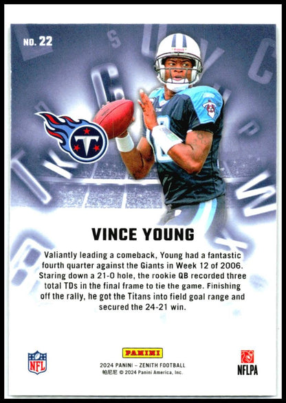 2024 Panini Zenith A to Z #22 Vince Young Tennessee Titans